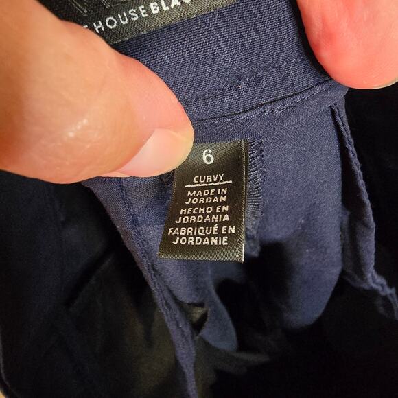 Women's WHBM Navy Blue "Ines Curvy Boot Leg" Dress Pants Trousers | Size 6 - Picture 11 of 12